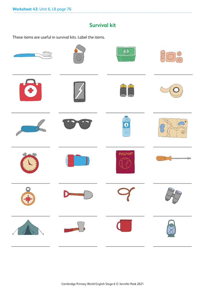 Worksheet 43: Survival kit | Boost