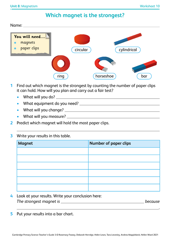 Worksheet 10: Which magnet is the strongest? | Boost