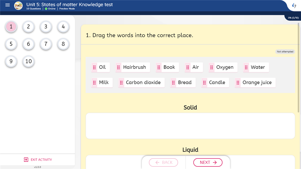Unit 5 States of matter Knowledge test Boost