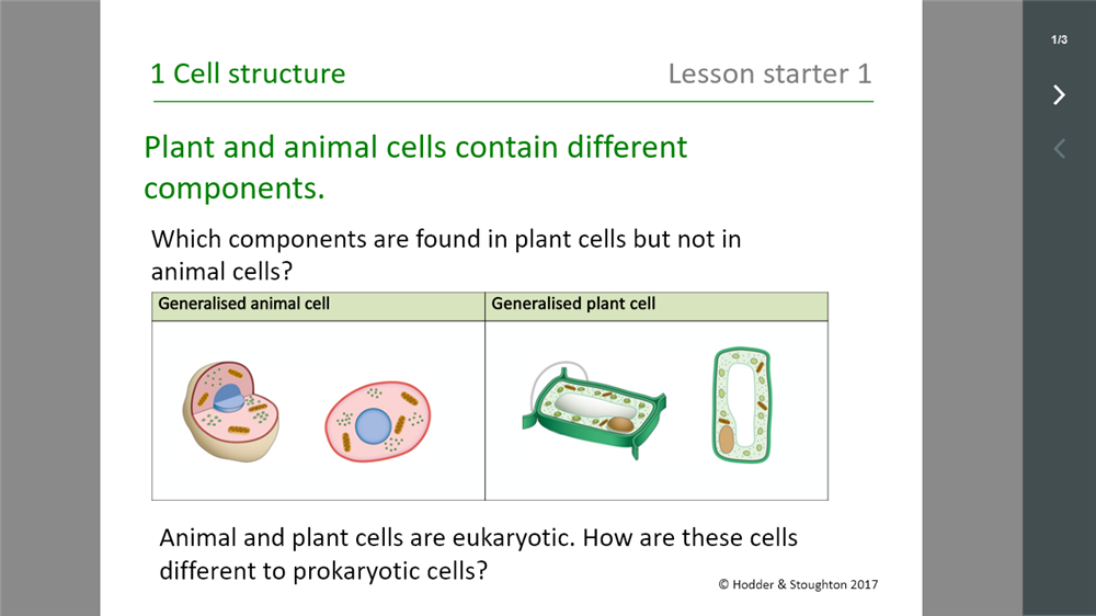 Lesson starter 1 for Chapter 1 Cell structure (web-based version) | Boost